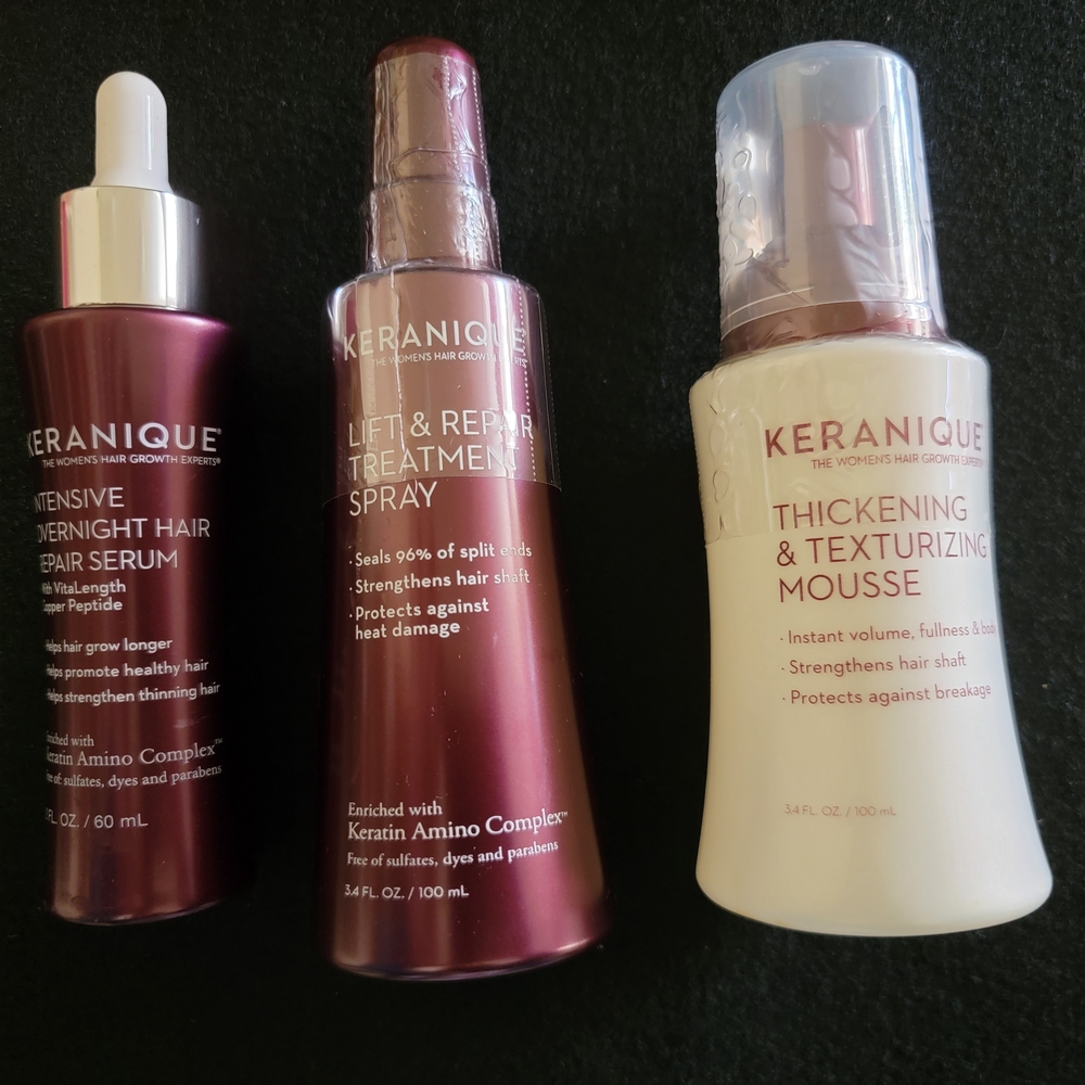 Keranique Hair Care Set - Serum, Spray, Mousse